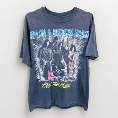 Vintage Christian Rock Band T Shirt Faded Black Large Mylon & Broken Heart - Image 1 of 4