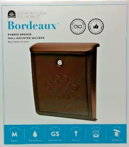 New Architectural Mailboxes Rubbed Bronze Bordeaux Wall Mounted Locking Mailbox - Picture 1 of 2
