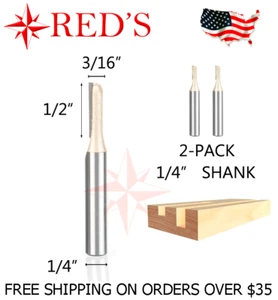 Tideway Carbide PRO LC01010304 3/16"" dritto 1/4"" bit router gambo 2-CONFEZIONE - Foto 1 di 1