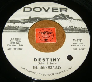 THE EMBRACEABLES - DESTINY - COME BACK - RARE DJ / LISTEN - DOO WOP POPCORN - Picture 1 of 2