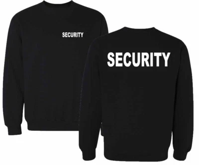 SHIRCAMP24 SECURITY Sweatshirt Pullover schwarz Druck weiß oder silber reflektierend SE1
