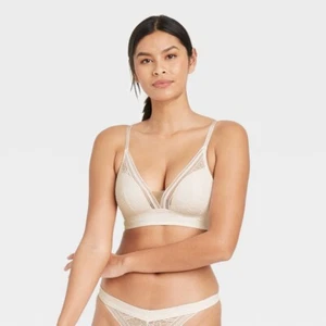 Women's Lace Padded Bralette - Auden - White Medium - Picture 1 of 10
