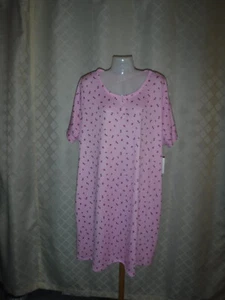 Size Plus women's Sleepshirt ,2X Croft & Barrow.Pink Floral mini print NWT - Picture 1 of 8
