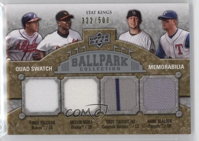 2009 Ballpark Collection Yunel Escobar Melvin Mora Troy Tulowitzki Hank Blalock - Image 1 of 2