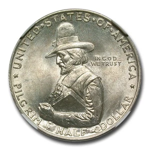 1920 Pilgrim Tercentenary Half Dollar MS-65 NGC - Picture 1 of 2