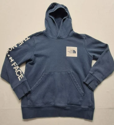 Moletom com capuz The North Face Boy Youth azul estampa branca gráfico clássico tamanho XS - Imagem 1 de 4