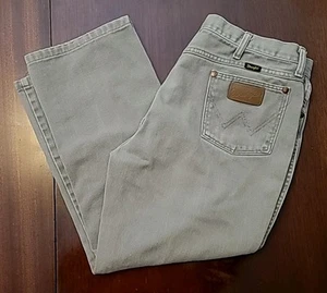 WRANGLER Vtg USA 936SAG Slim Fit Jeans Cowboy Cut Grey Denim Mens 38x30 - Picture 1 of 13