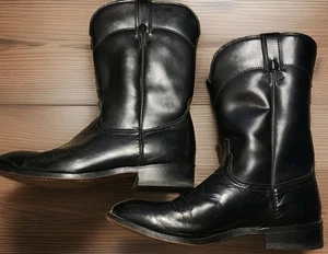 Laredo schwarz Leder Western Cowboystiefel Stil 7902 Herren 9D Hergestellt in den USA Roper - Bild 1 von 6