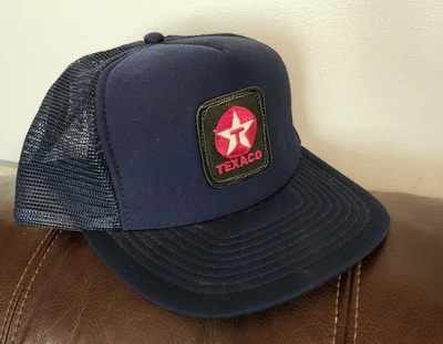 Sombrero de Colección Texaco Snap Back Sombrero Azul Marino Negro Parche Texaco Foto 1 de 4