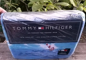 Vintage Hawaiian Tommy Hilfiger Twin Size Sheet Set 100% Ringspun Combed Cotton - Picture 1 of 5