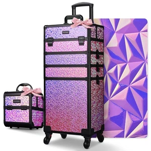 Byootique Kit Astuccio Treno Trucco con Custodia Cubo Organizzatore Cosmetico Sirena Rosa - Foto 1 di 9