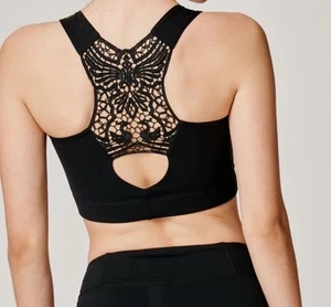 SAPOPA Italian Active Wear Poppy Black Lace Bra Sz XS  - Picture 1 of 6