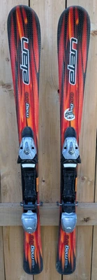 Grandes esquís de nieve alpinos ELAN medidas 43" largo 110 cm acabado FUEGO Foto 1 de 4