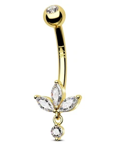 14K Solid Gold Belly Button Rings 14K Gold Belly Rings for Women 10MM Barbell... - Picture 1 of 6