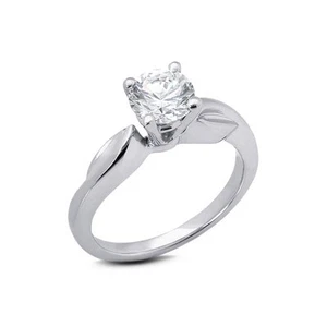 Diamante natural redondo 1ct I SI3 950 plat. Anillo de compromiso solitario vintage - Imagen 1 de 6