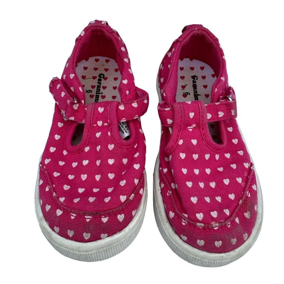 Garanimals Bebé Niño Niñas Rosa Blanco Corazón Lona Punta Redonda Zapatos para Caminar 6 Foto 1 de 4