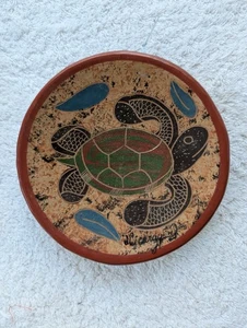 Vintage Nicaragua Keramik Kunstkeramik Pottery Teller Schildkröte - Bild 1 von 3
