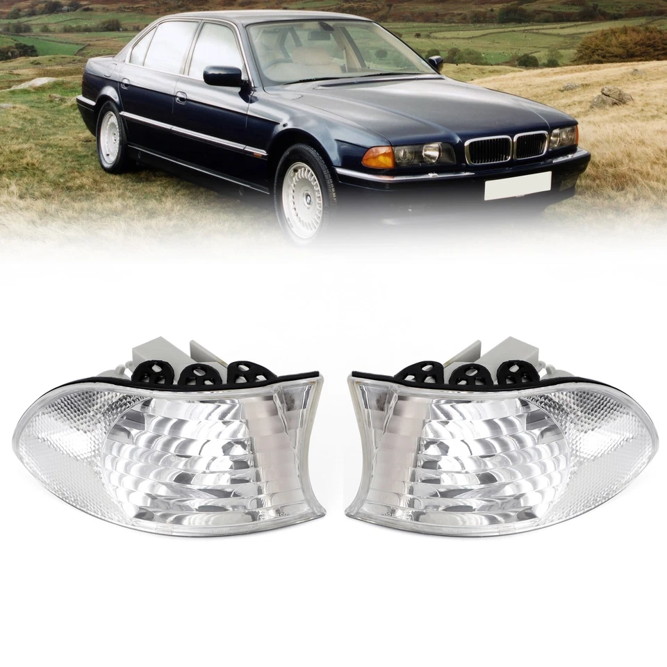 Par de luces de esquina de estacionamiento para BMW Serie 7 E38 1999-2001 blancas Foto 1 de 4