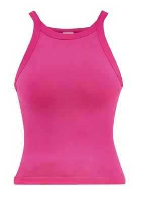 New No Boundaries Women's Sleeveless Seamless Tank Top Size Medium Neon Pink - Image 1 of 4