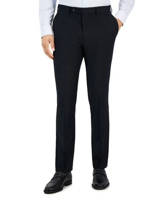 Pantalones elásticos DKNY para hombre negros lisos calce moderno 32 X 32 NUEVOS $135 DIROPD4W0021 Foto 1 de 3