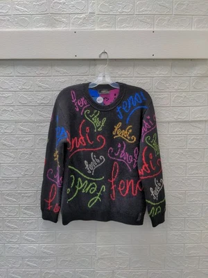 Pre-owned Fendi X Noel Fielding Script Logo Intarsia Wool Men's Sweater Sz 52... - Image 1 of 4