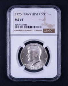 Medio dólar Kennedy 1976-S plata 50c NGC MS67 excelente BU WB002 - Imagen 1 de 2
