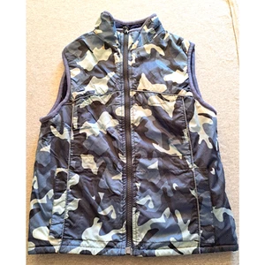 VINTAGE SPORTRAX VEST JACKET BOYS SIZE MEDIUM 6 YOUTH BLUE CAMO UNISEX WIND #112 - Picture 1 of 4