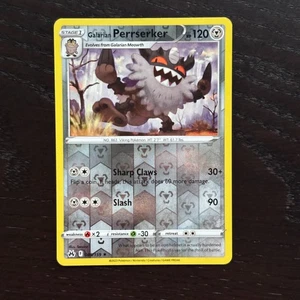 Galarian Perrserker 085/159 Pokemon Crown Zenith SWSH Reverse Holo Rare Card NM - Picture 1 of 2