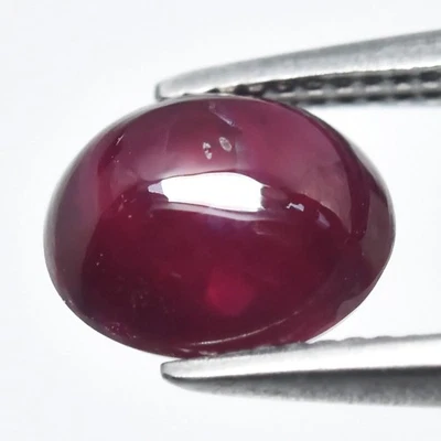 💎 1.01ct Oval Cabochon Natural Purplish Red Ruby - Heated, Myanmar Gemstone - Image 1 of 4