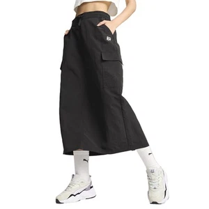PUMA Downtown Cargo Midi Skirt Womens Black Casual 62665601 - Picture 1 of 6