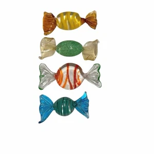 Murano Art Glass Wrapped Candy Hand Blown Original Sticker Italy Italian Vtg - Picture 1 of 8