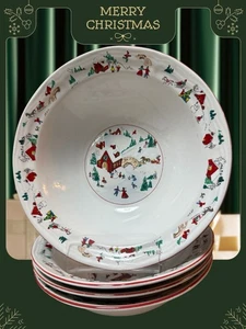 Vintage Farberware 1995 White Christmas #391 Babanovsky-Lot of 4 Cereal Bowls - Picture 1 of 11