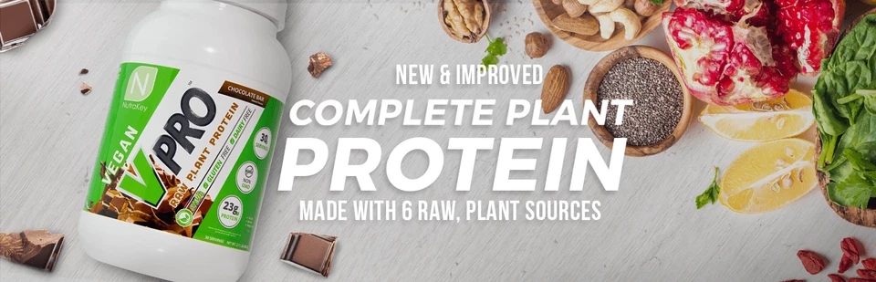 NUTRAKEY V PRO Premium Vegan Raw Plant Protein Powder Organic 20g 2 lb - Image 1 of 1