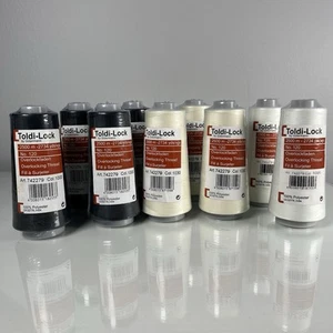 Lot Of 9 Toldi-Lock Gütermann Overlock Thread New Black Ivory White 2734 Yds Ea. - Picture 1 of 7