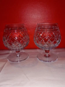 Two Tudor Crystal Brandy Glasses - Seymour Cut, Lead Crystal - Picture 1 of 3