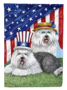 Caroline's Treasures Old English Sheepdog USA Garden Flag PPP3121GF - Picture 1 of 3