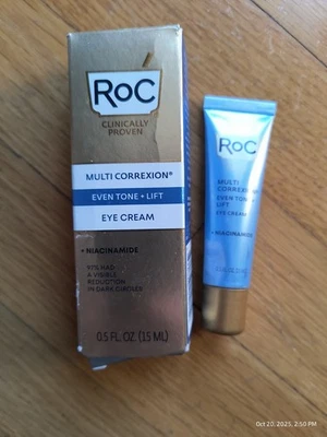 1 PIECE ROC MULTI CORREXION EVEN TONE + LIFT EYE CREAM 0.5FL OZ Niacinamide Read - Image 1 of 4