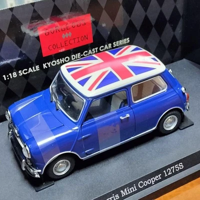 Kyosho 1/18 Morris Mini Cooper 1275S pressofuso auto Union Jack tetto nuovo - Immagine 1 di 4
