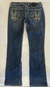 Miss Me Jewel Bootcut-Jeans mit Kristallverzierung Damen Größe 28/33 - Bild 1 von 8