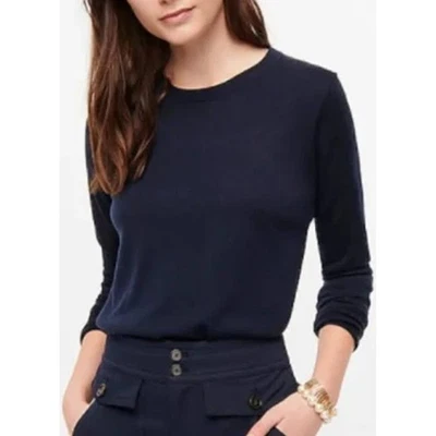 J Crew Sweater Womens Small Navy Tippi 100% Merino Wool Crew Neck Long Sleeve - Image 1 of 4