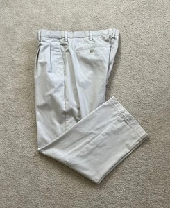 Croft & Barrow Easy Care Khaki Pleated Front Classic Fit Pant 34x30 Oyster - Picture 1 of 12