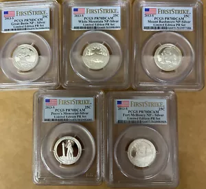2013-S 5 Quarter LIMITED EDITION SILVER Quarter SET PCGS PR70 First Strike Label - Bild 1 von 7