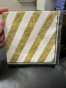 Black and Gold Birthday Anniversary Lunch Napkins Paper 16ct New!!! - Picture 1 of 2