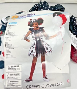 CREEPY CLOWN COSTUME Kids Size XL (12-14) Halloween Spirit Halloween New - Picture 1 of 2