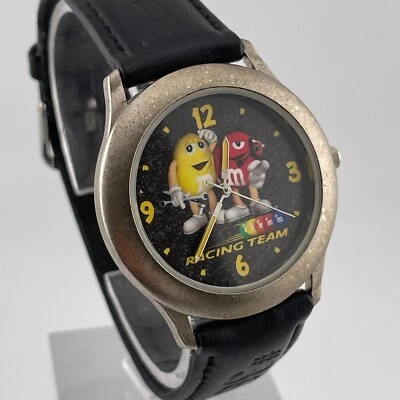 Reloj M&Ms Racing Team Estuche 35mm 1999 Coleccionistas Vintage Unisex Cuero Negro Foto 1 de 4