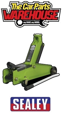 SEALEY Trolley Jack 3 tonne ton Long Chassis Heavy-Duty Hi-Vis  Hi Viz 1153CXHV - Image 1 of 4