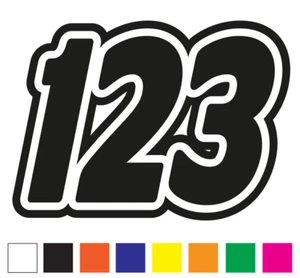 Custom Race Numbers Front & Sides Set Vinyl Sticker Decal Motorbike Motocross MX - Picture 1 of 4