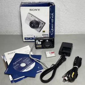 Sony Cyber-Shot DSC-W290 Black Digital Still Camera 12.1 MP 5X Optic Zoom-Tested - Picture 1 of 12