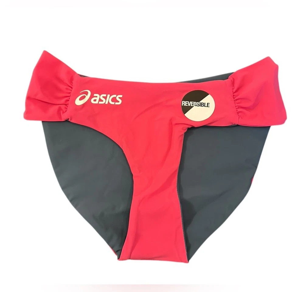 Parte inferior de bikini ASICS Kaitlyn hecha en Italia nueva con etiquetas mediana disponible rosa gris Foto 1 de 4