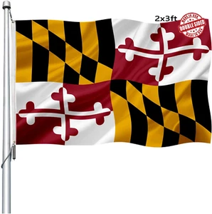Maryland Flag Double Sided 2X3 Outdoor- Heavy Duty MD Maryland State Flags Banne - Picture 1 of 12